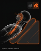 Airway science diagram comparing flat versus elevated sleep on the wedge with open airway glow