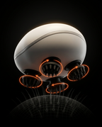Diagram of the scalp massager claws rotating to show the kneading motion