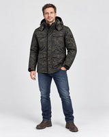 Beheizbare Herrenjacke in Camouflage PyreFit Alpino, Ganzkörperansicht
