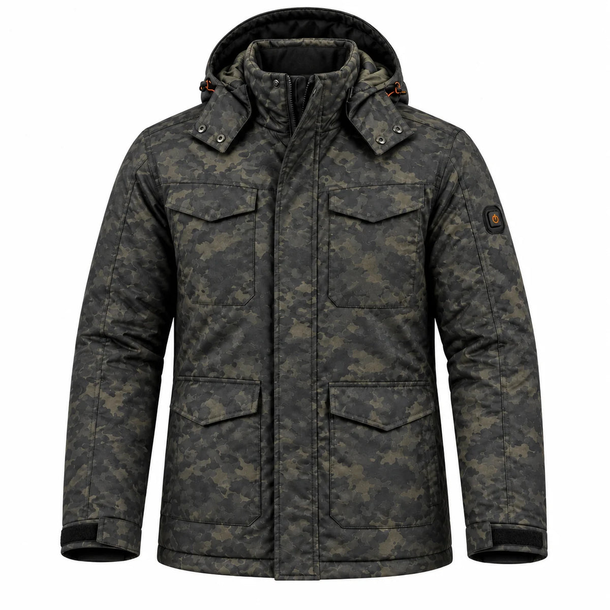 Beheizbare Herrenjacke in Camouflage PyreFit Alpino, Produktansicht ohne Model