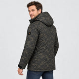 Beheizbare Herrenjacke in Camouflage PyreFit Alpino, Rückansicht