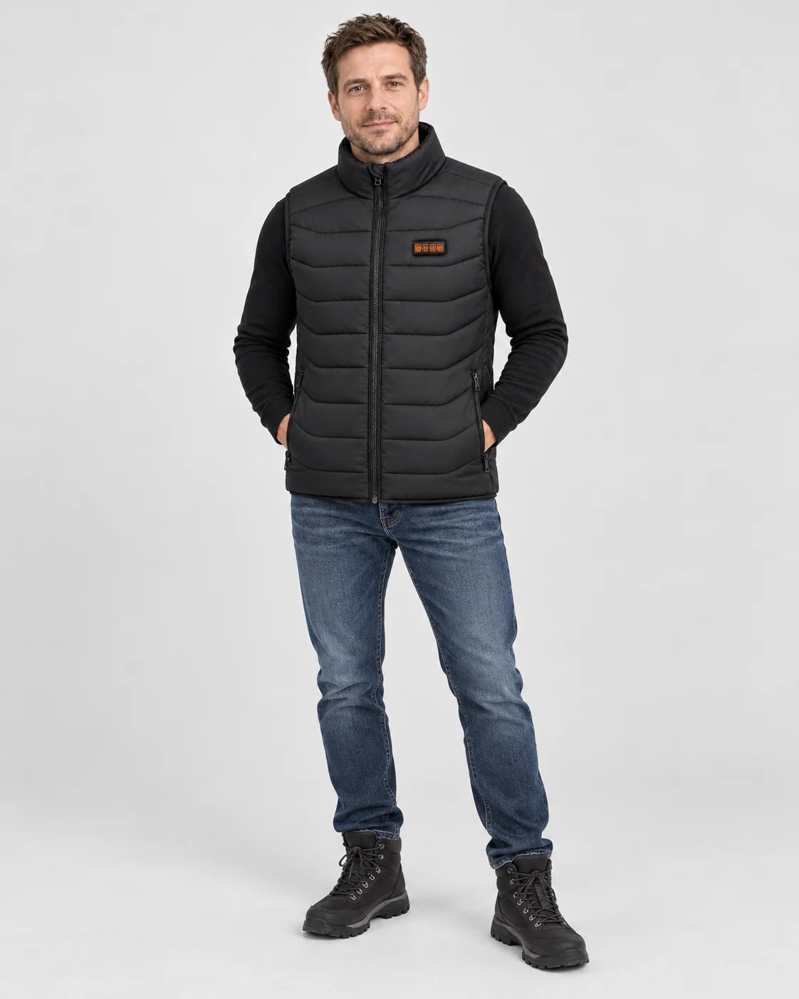 Beheizbare Unisex-Weste PyreFit Aurina, Ganzkörperansicht