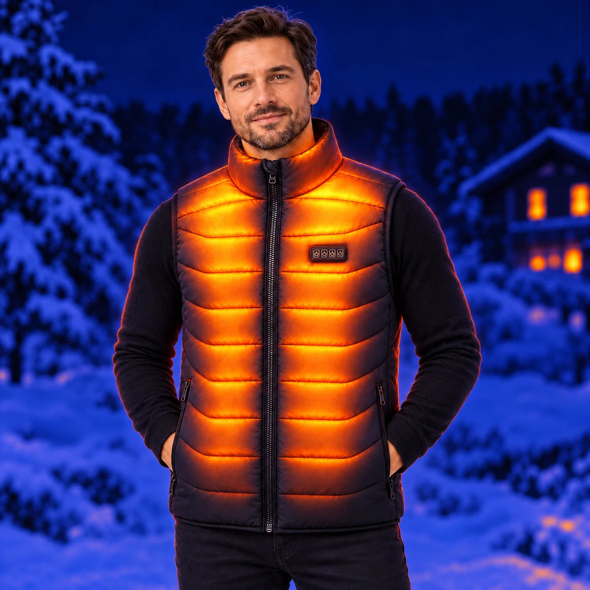Beheizbare Unisex-Weste PyreFit Aurina – Wärme an Kragen, Schultern, Brust, Rücken und Lendenbereich