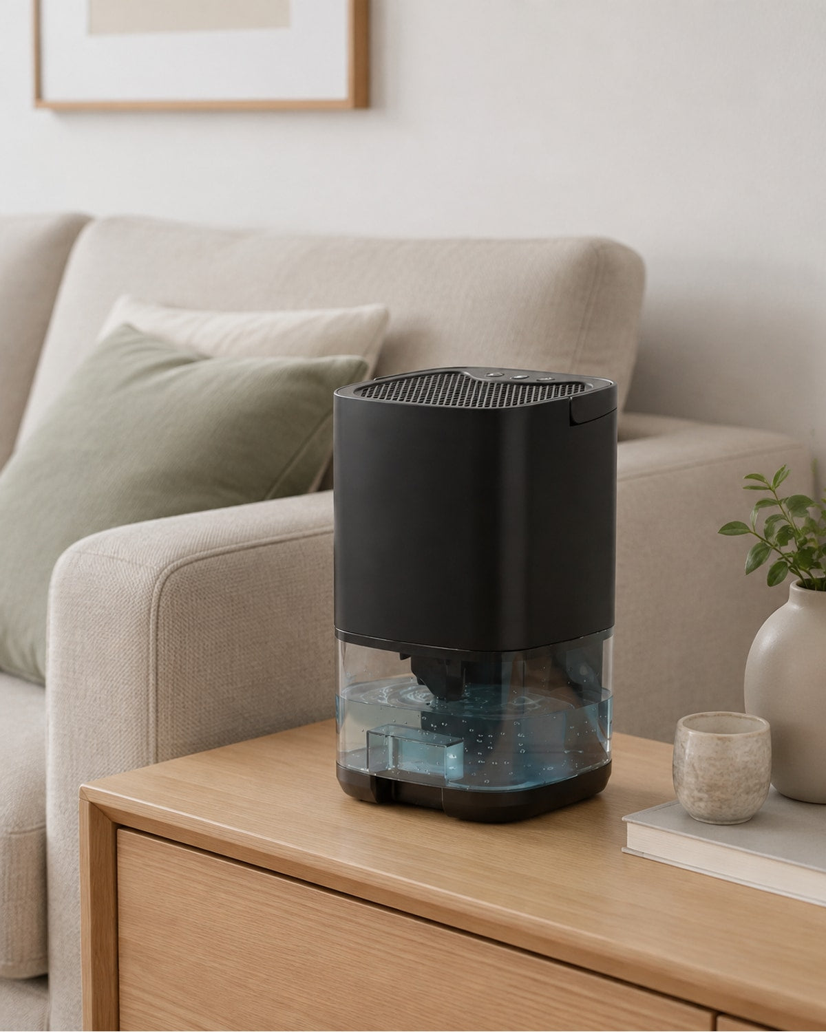 Mini-Luftentfeuchter mit 1-Liter-Wassertank – Schwarz – Produktansicht 5