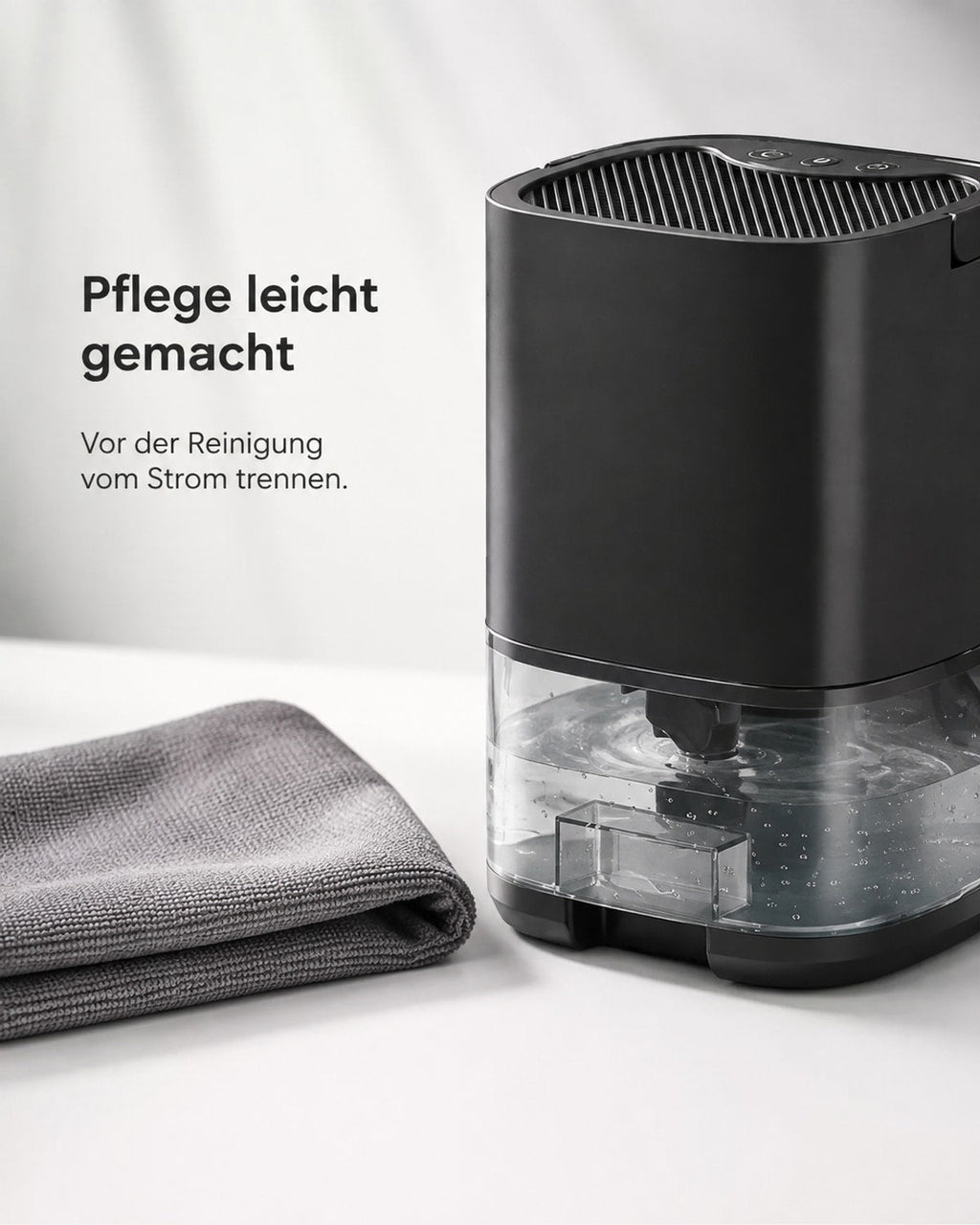 Mini-Luftentfeuchter mit 1-Liter-Wassertank – Schwarz – Produktansicht 8