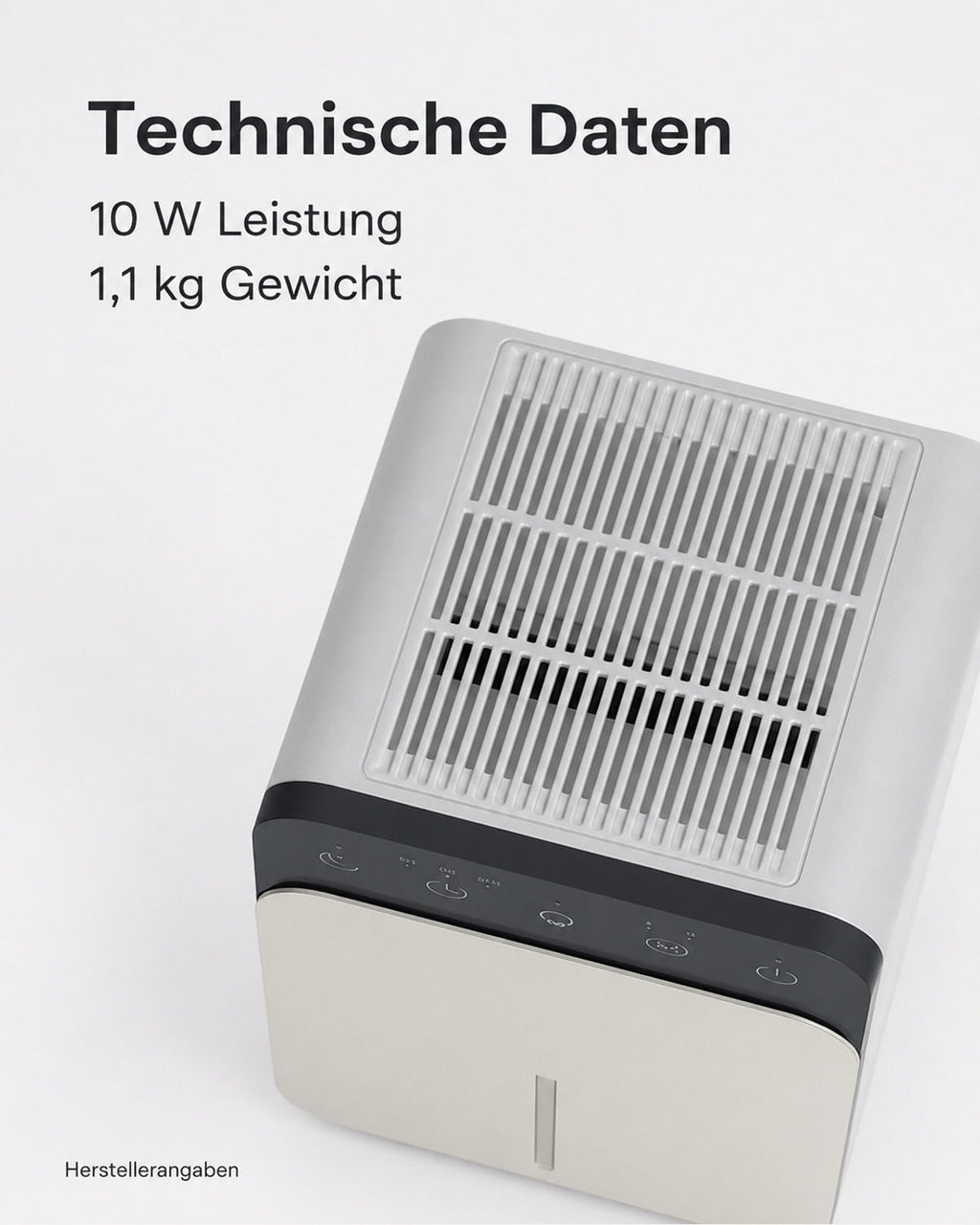 Kompakter Luftentfeuchter mit Nachtlicht und 1,5-l-Tank – Produktansicht 7