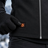 Beheizbare dünne Unisex-Weste PyreFit Duvaro, Bedienknopf im Detail