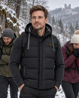 Beheizbare Unisex-Weste mit Kapuze PyreFit Horizonor im Winteralltag: Beim Wandern