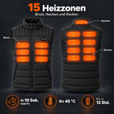 Beheizbare Unisex-Weste PyreFit Matrixor: 15 Heizzonen an Brust, Nacken und Rücken