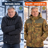 Vergleich: normale Winterjacke und Mistro mit Heizung