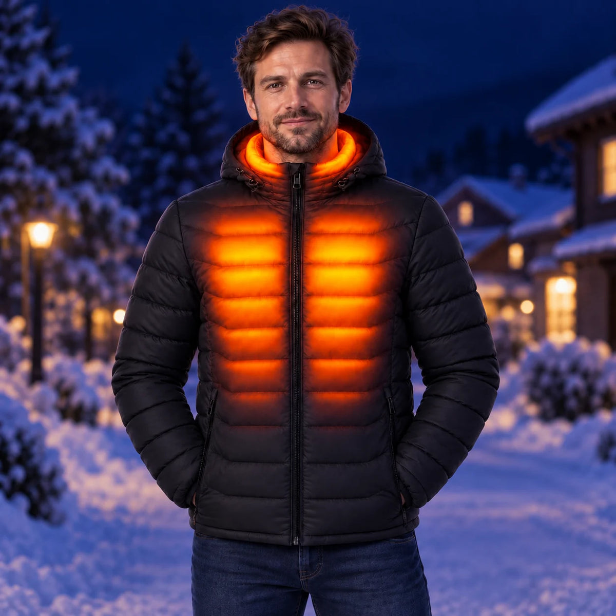 Beheizbare Herren-Steppjacke PyreFit Rangor – Wärme an Brust, Rücken und Kragen
