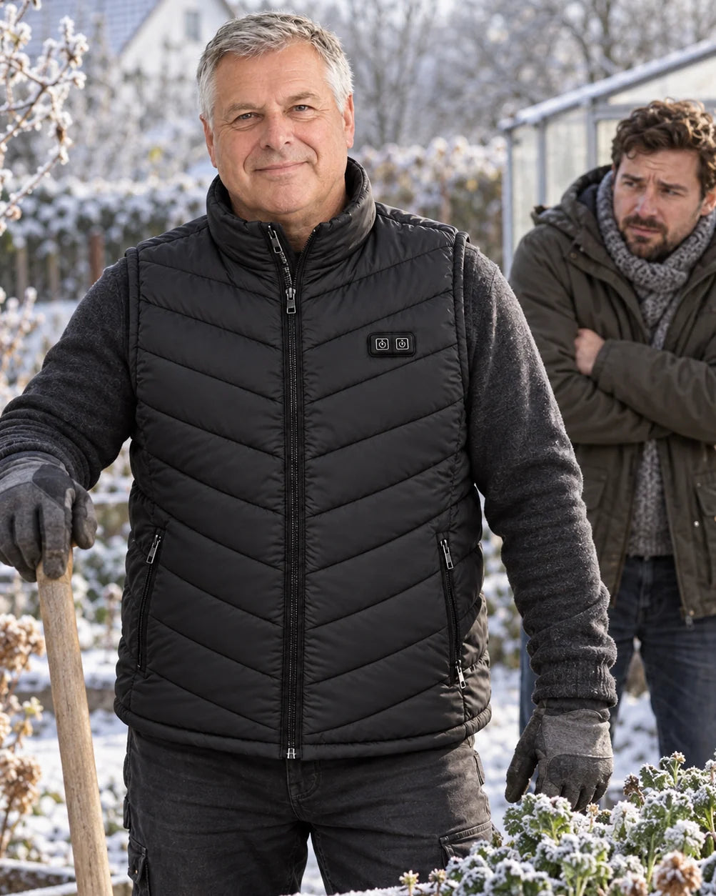 Beheizbare Unisex-Weste in großen Größen PyreFit Schattor im Winteralltag: Im Garten