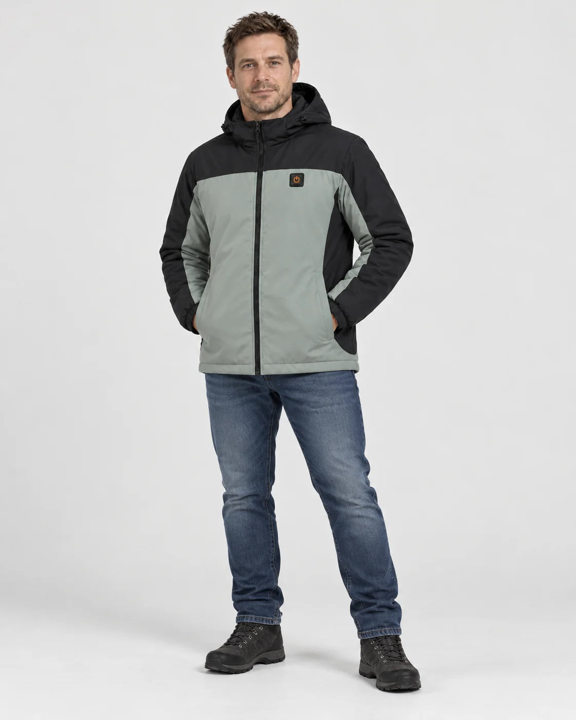 Beheizbarer Unisex-Parka PyreFit Schiefer, Ganzkörperansicht