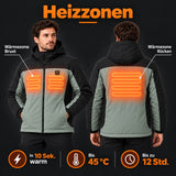 Beheizbarer Unisex-Parka PyreFit Schiefer: Heizzonen an Brust und Rücken