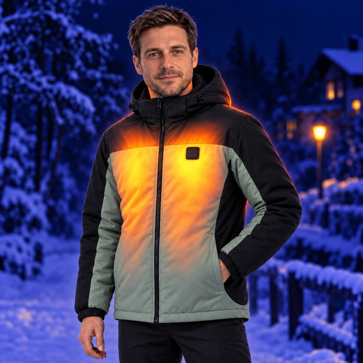 Beheizbarer Unisex-Parka PyreFit Schiefer – Wärme an Brust und Rücken