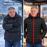 Vergleich: normale Winterjacke und Travina mit Heizung