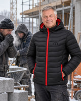 Beheizbare Herren-Steppjacke PyreFit Travina im Winteralltag: Auf der Baustelle
