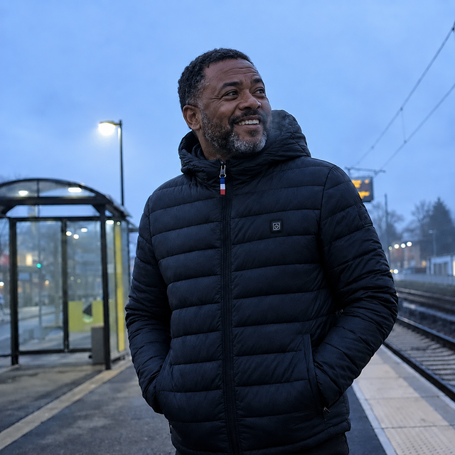 Thierry L. mit der PyreFit Heizjacke