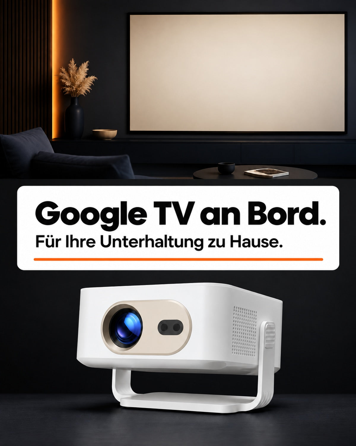 Mini Beamer – Google TV an Bord.