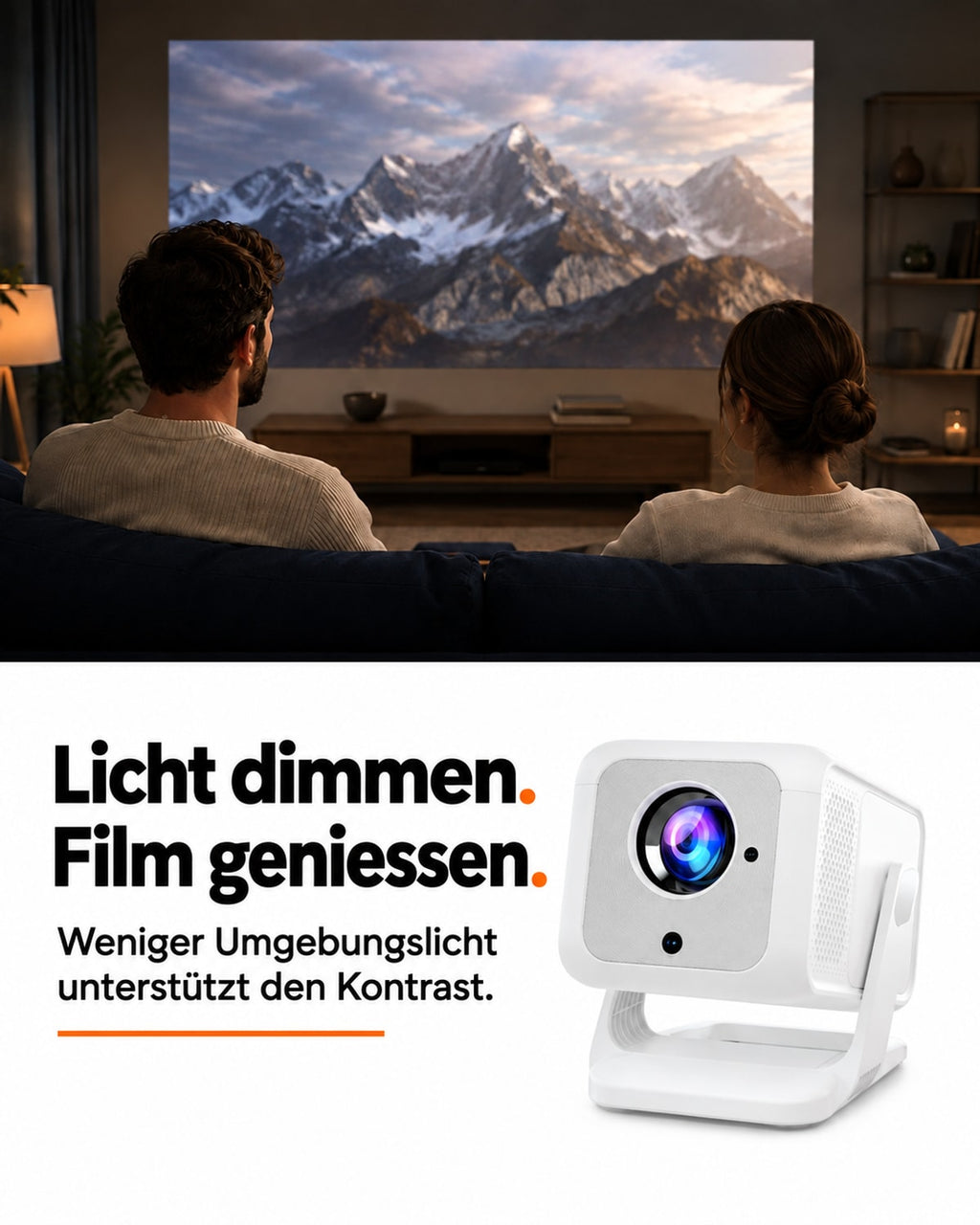 Mini Beamer – Licht dimmen. Film geniessen.