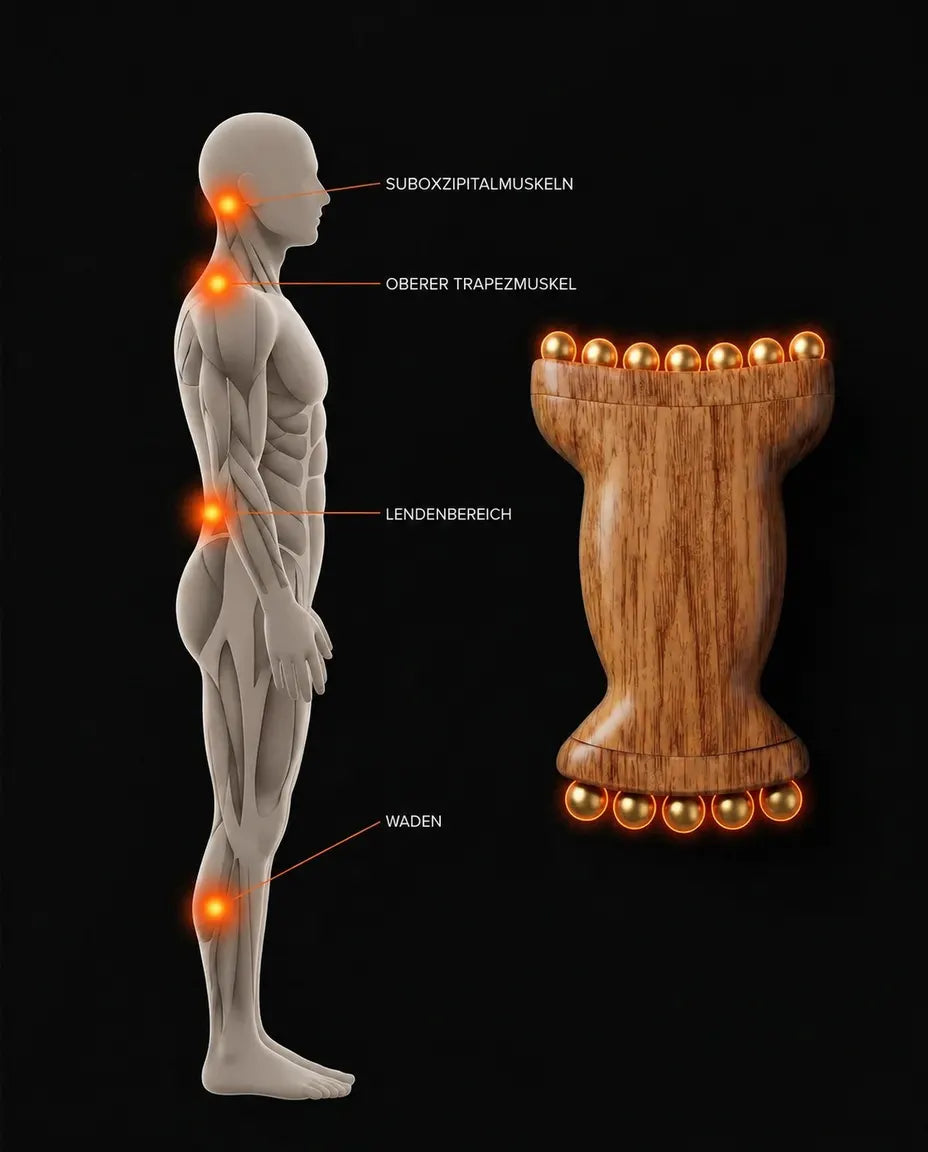 Massageroller aus Holz – löst Verspannungen in Nacken, Schultern, Rücken und Beinen – Produktbild 12