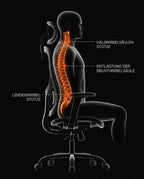 Ergonomischer Bürostuhl mit Netzrücken – Lordosenstütze für lange Arbeitstage – Produktbild 12