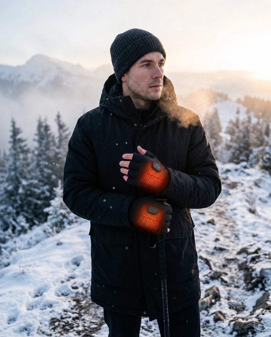 Beheizbare Handschuhe fingerlos – einstellbare Wärme per USB-C für kalte Tage – Produktbild 10