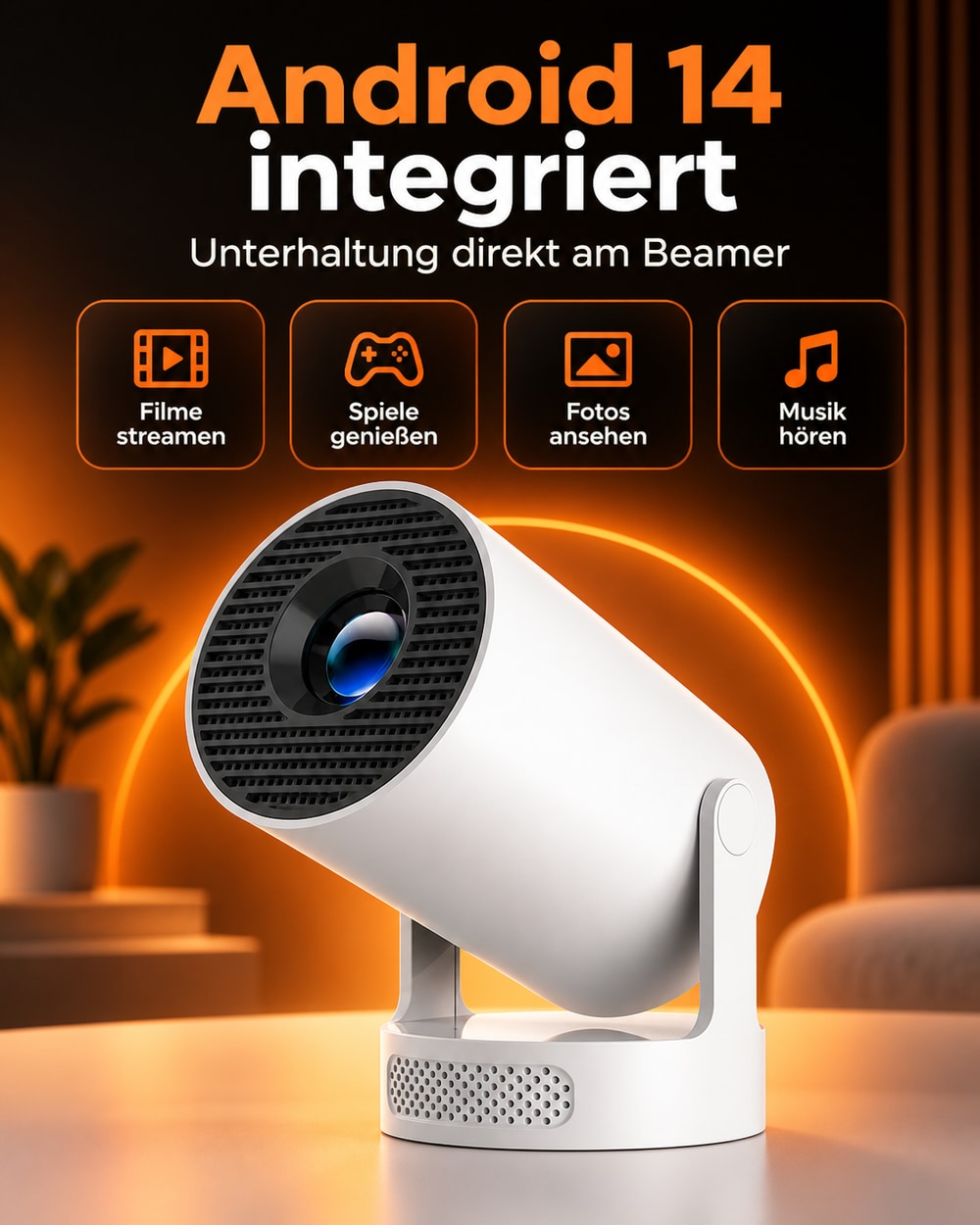 Mini-Beamer – Android 14 integriert