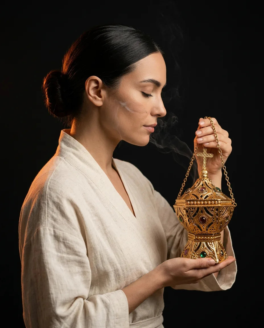 Räucherstäbchenhalter zum Aufhängen – kunstvolles Gefäss für Meditation und Yoga – Produktbild 3