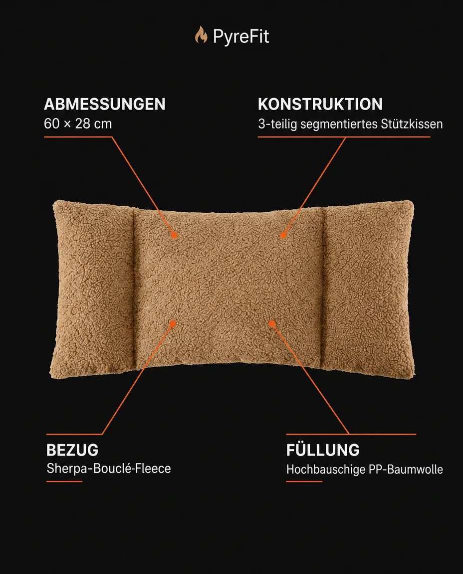 Lendenkissen mit Sherpa-Bezug – Rückenstütze für Büro, Sofa und Bett – Produktbild 12