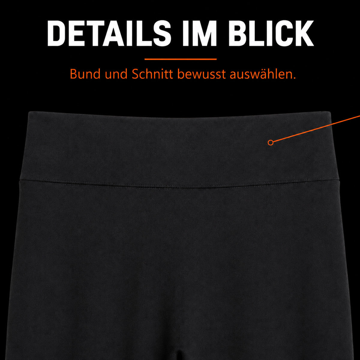 Schwarze Leggings mit Fleece-Innenseite – Detail 2