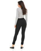 Schwarze Fleece-Leggings mit Revers – Produktansicht