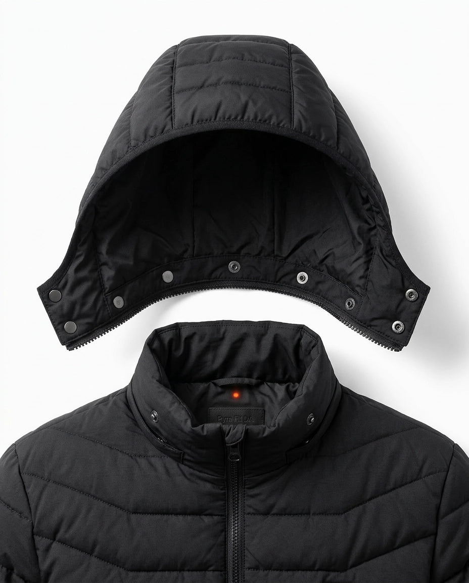 Beheizbare Jacke mit mehreren Heizzonen – USB-Wärme und abnehmbare Kapuze für den Winter – Produktbild 6