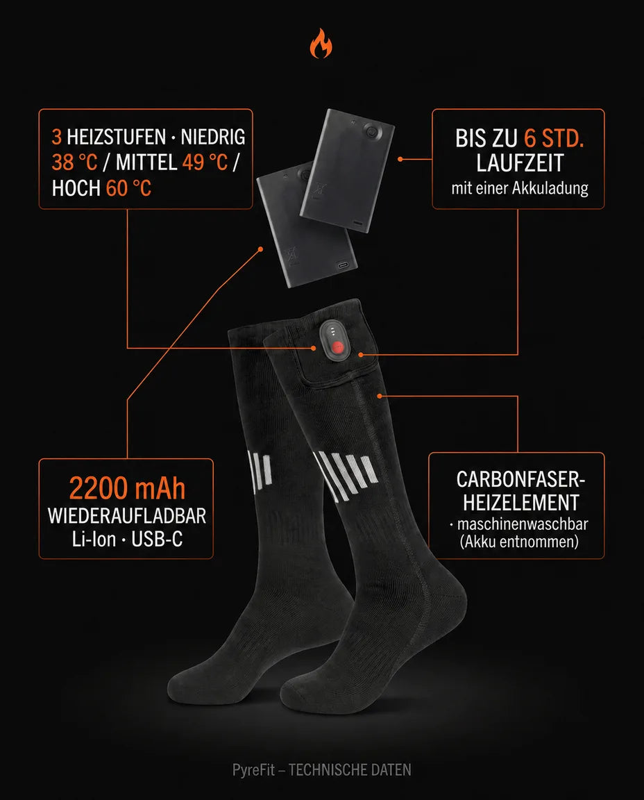 Heizsocken mit Akku – wohlige Wärme für Skitage, kalte Morgen und den Winter – Produktbild 9
