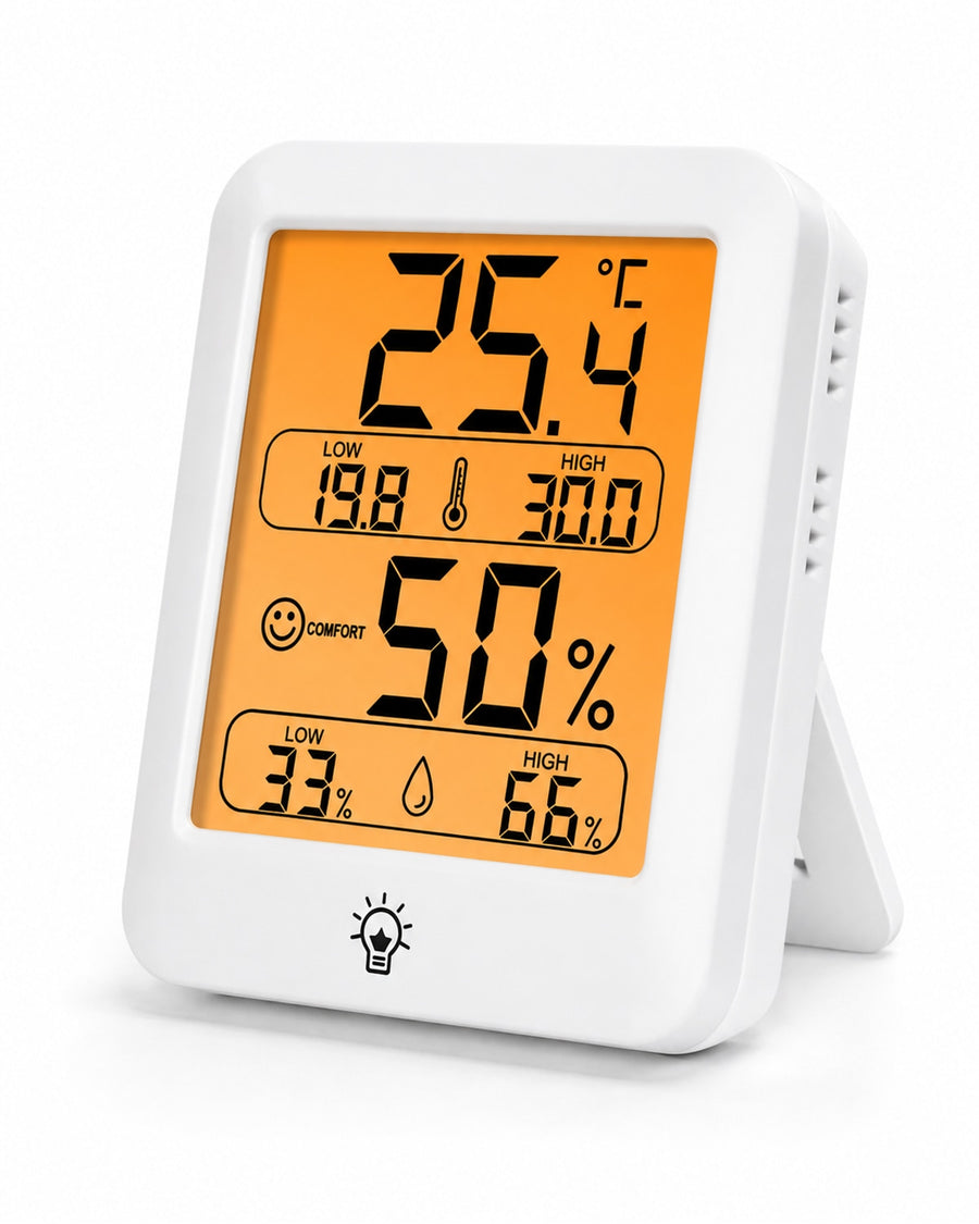Hygrometer mit digitalem Thermometer und Beleuchtung – Raumklima auch abends im Blick