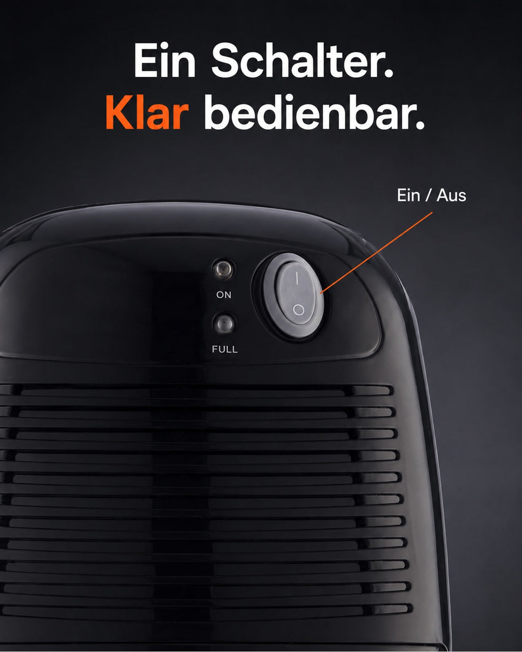 THANKSHARE Mini-Luftentfeuchter – Ein-/Aus-Schalter