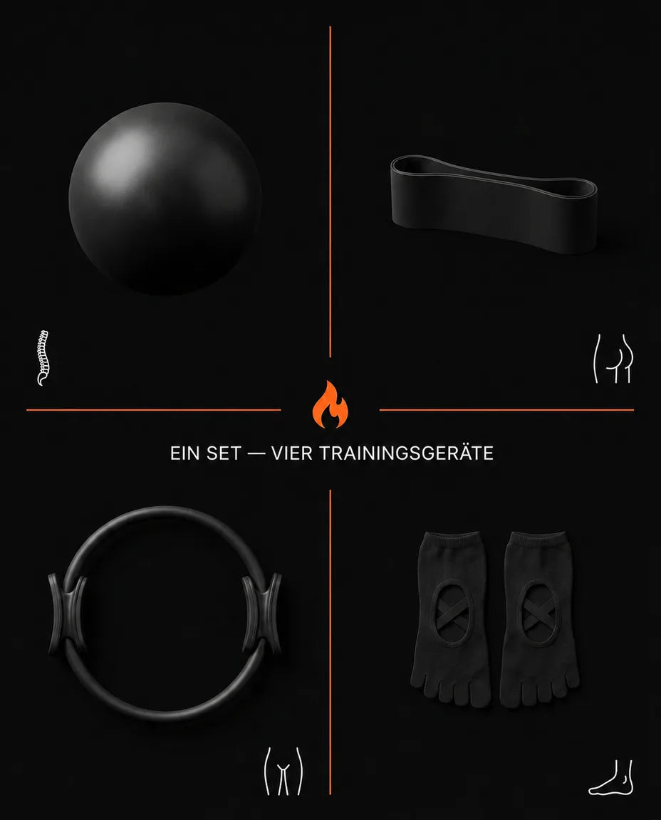 Ein Set, vier Geräte, 40+ Bewegungen