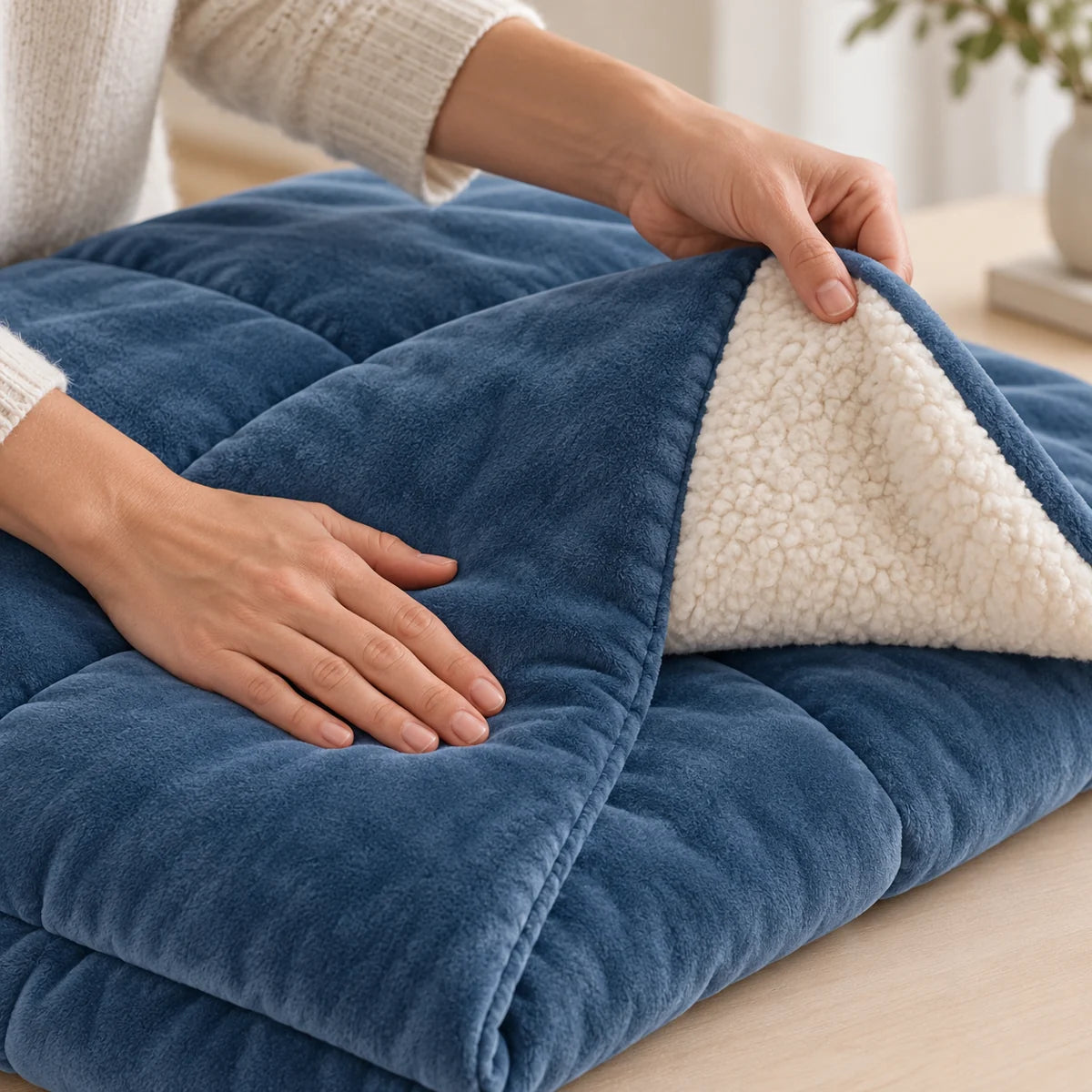 Wendbare Fleece-Kuscheldecke