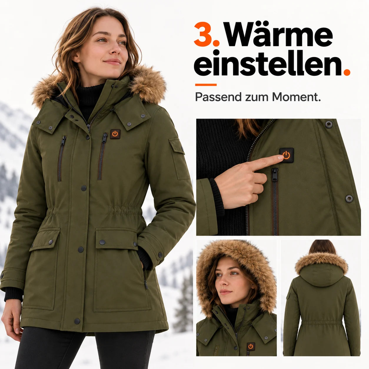 PyreFit Apexor – Beheizbarer Wintermantel für Damen