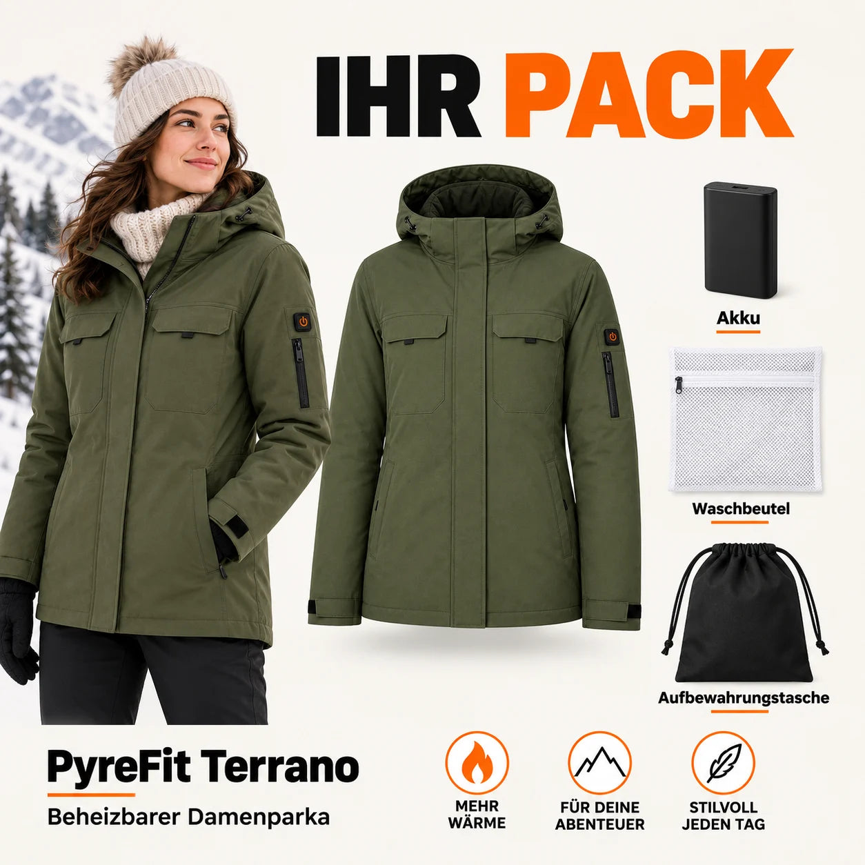 PyreFit Terrano – Beheizbarer Damenparka