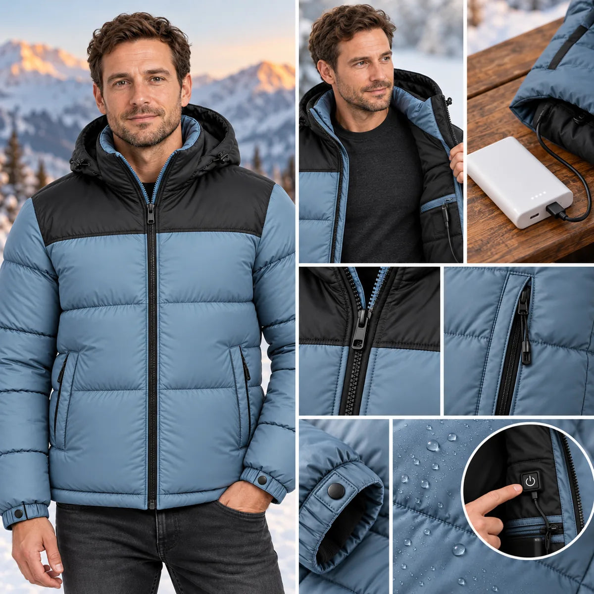 PyreFit Gletor – Beheizbare Unisex-Steppjacke