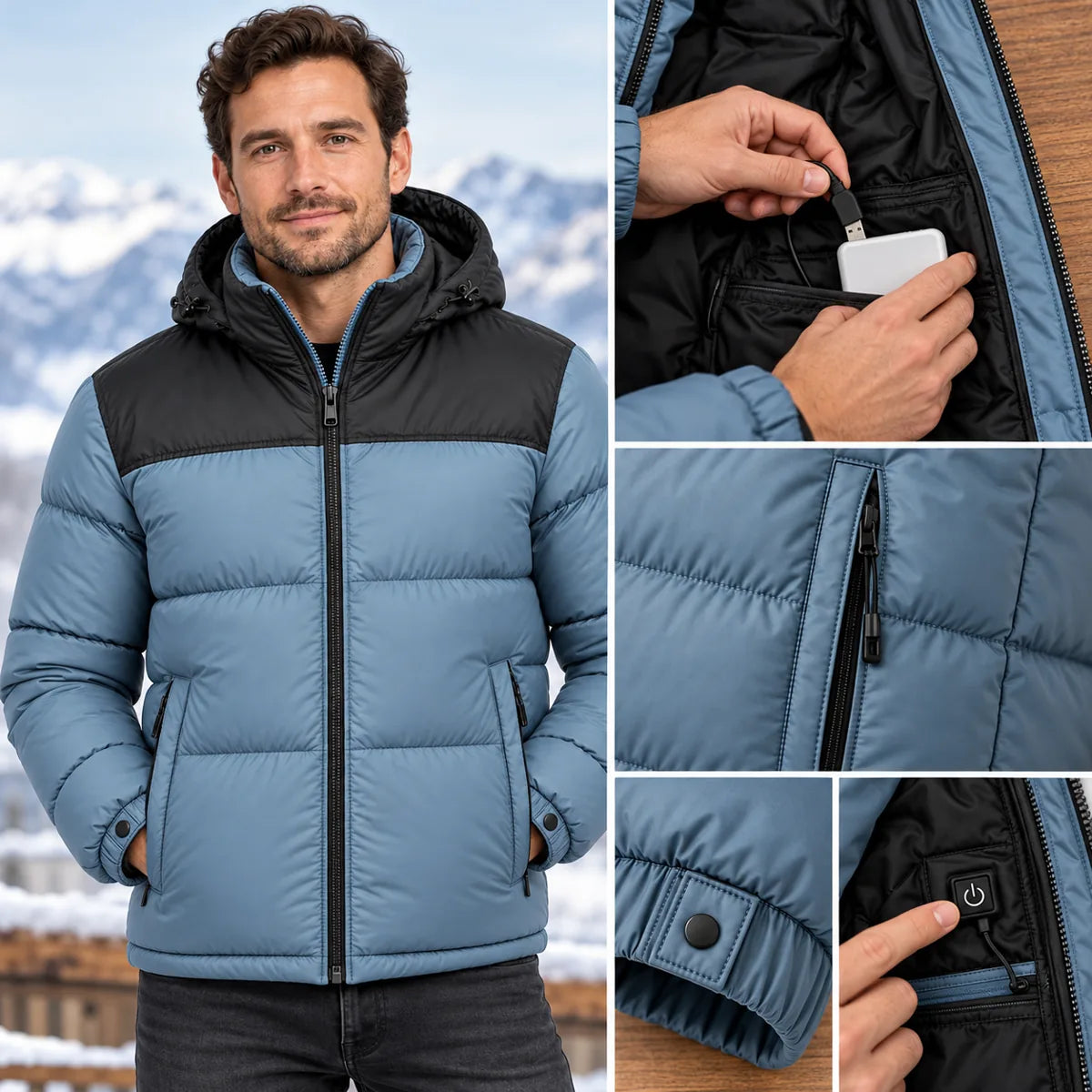 PyreFit Gletor – Beheizbare Unisex-Steppjacke