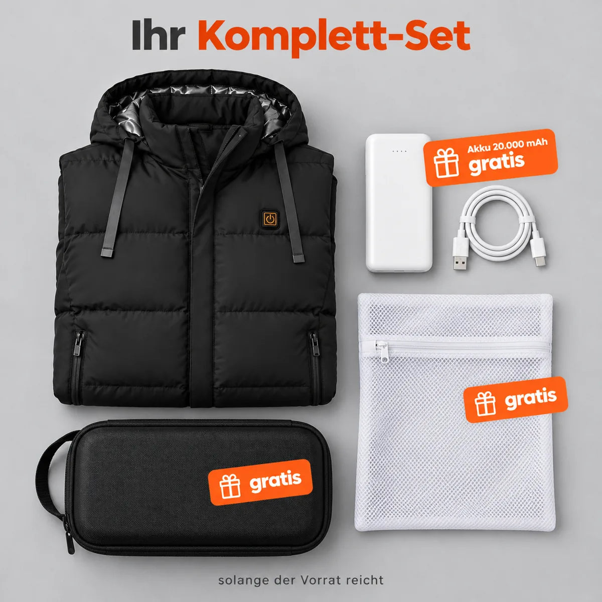 PyreFit Horizonor – Beheizbare Unisex-Weste mit Kapuze