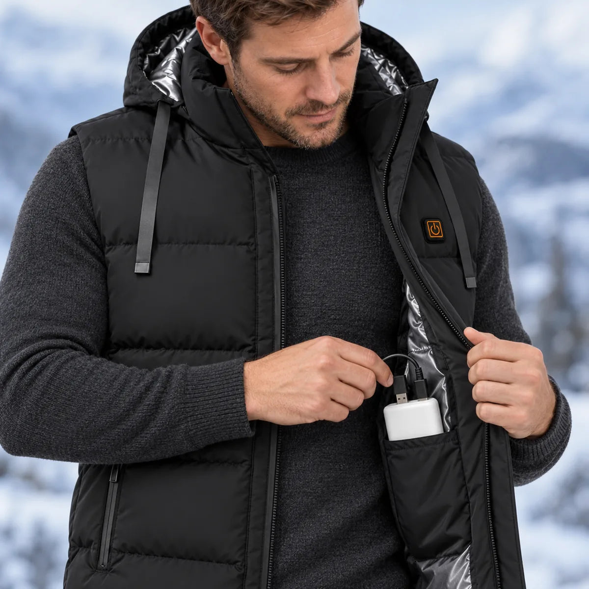 PyreFit Horizonor – Beheizbare Unisex-Weste mit Kapuze