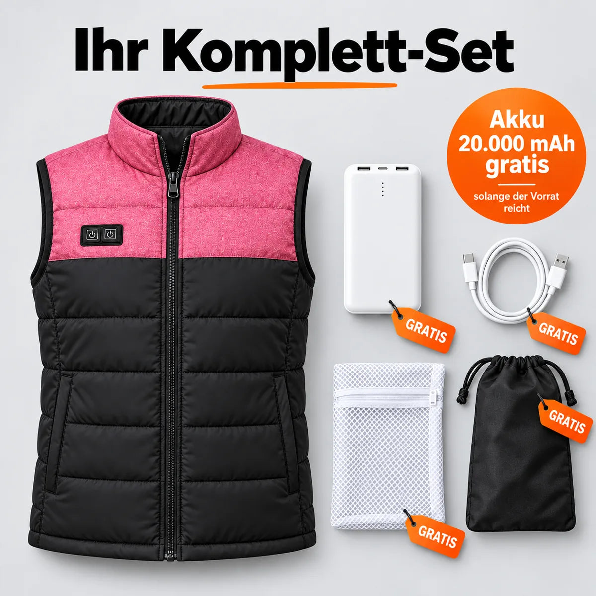 PyreFit Rundor – Beheizbare Unisex-Steppweste