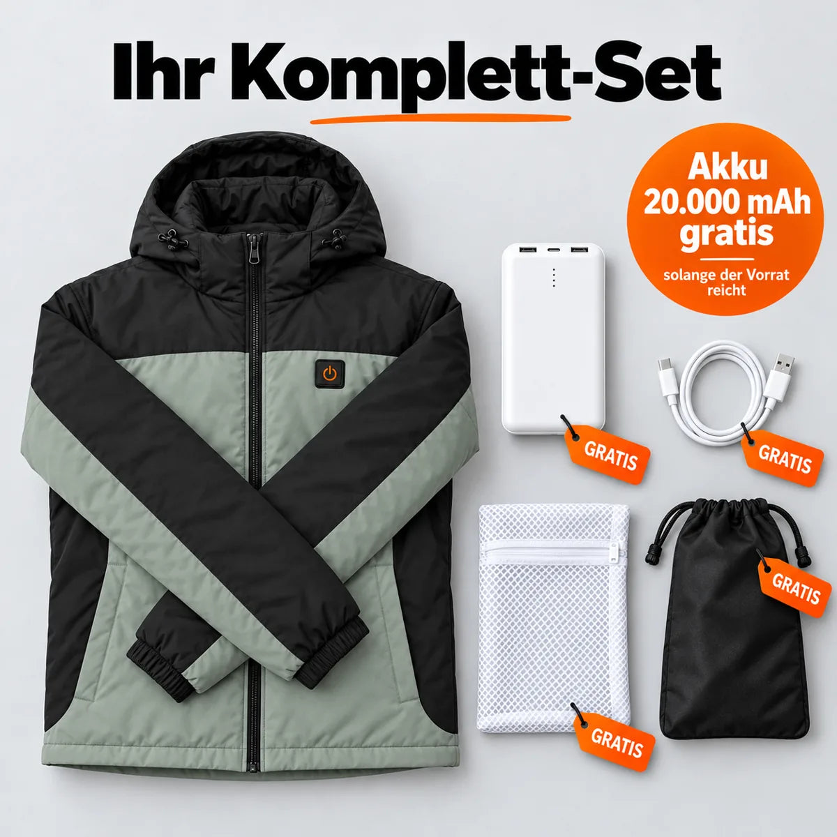 PyreFit Schiefer – Beheizbarer Unisex-Parka