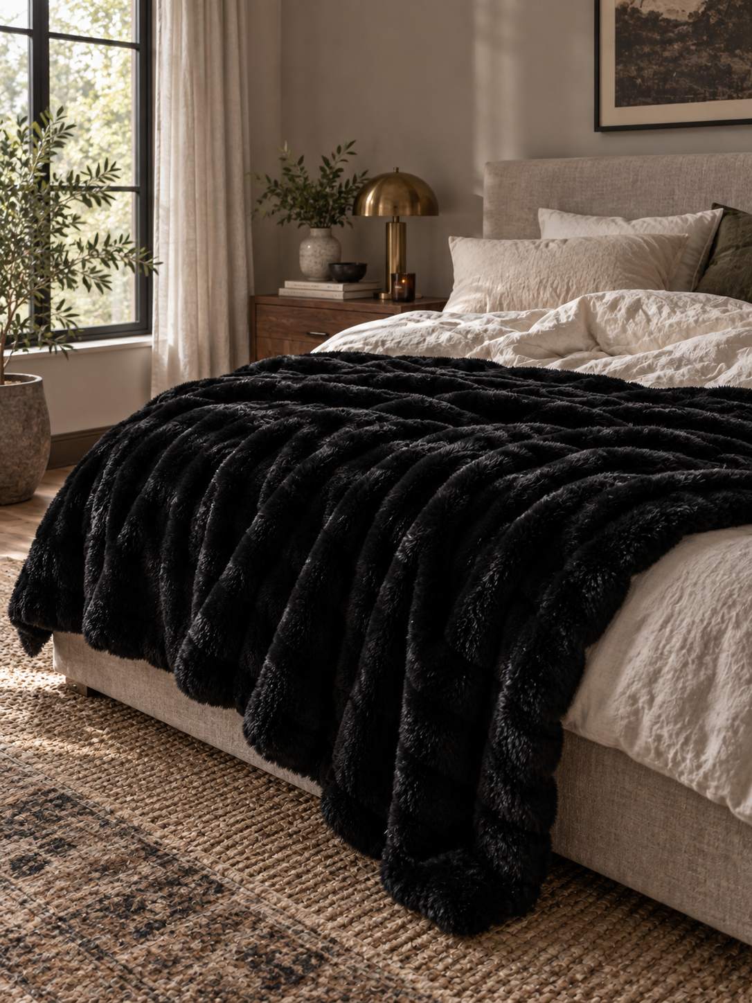 Plaid Nuage Noir — posé dans un décor de vie