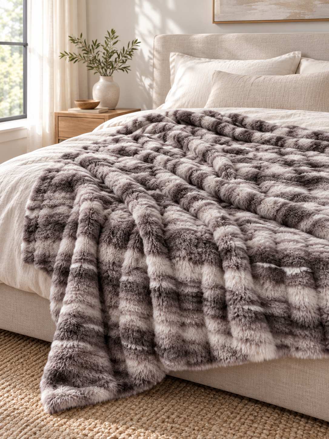 Plaid Nuage Gris nuancé — posé dans un décor de vie